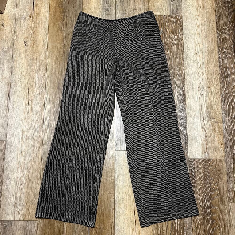 VTG Newport News Brown Tweed Herringbone Wide Leg Dress Pants Trousers Women 12 - Picture 4 of 10